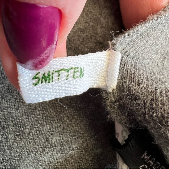 Smitten Gray Button Front Cardigan Sweater Wool Blend with Sequin Pockets - Picture 15 of 15